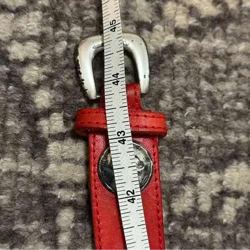 Avion International Vintage Size M L Red Leather Silver Coin Concho Western Belt