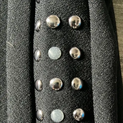 Lysse Black and Silver Wide Leg Pants with Metallic Trim