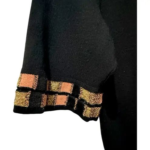 Missoni Vintage M Black Knit Top w/ Metallic Lurex Trim | Italian Designer