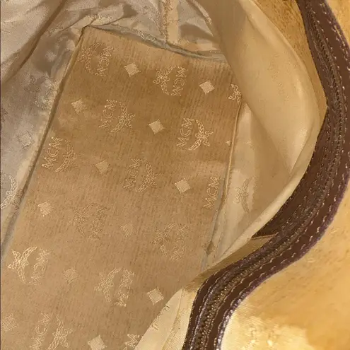 MCM Rich Brown Leather Two Way Satchel Crossbody