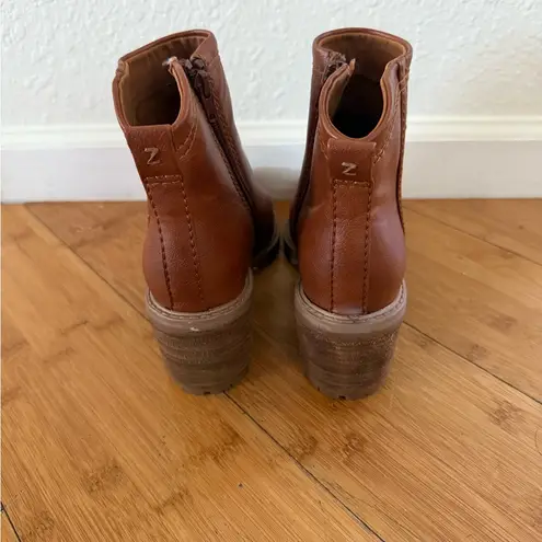 Zodiac Leather Brown Greyson Heeled Boots Size 6M Holiday Career Workwear Boho