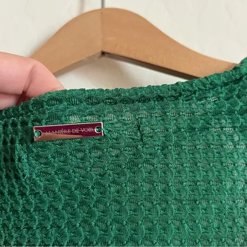 Maniere De Voir Textured Cut Out Bodysuit Green