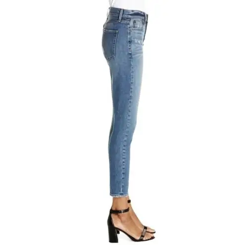 Alice + Olivia Good High Rise Exposed Button Fly Long Shot Hi-Waist Skinny Jeans