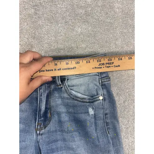 Judy Blue Jeans Juniors 0/24 Boyfriend Fit Tapered Distressed Paint Splatter