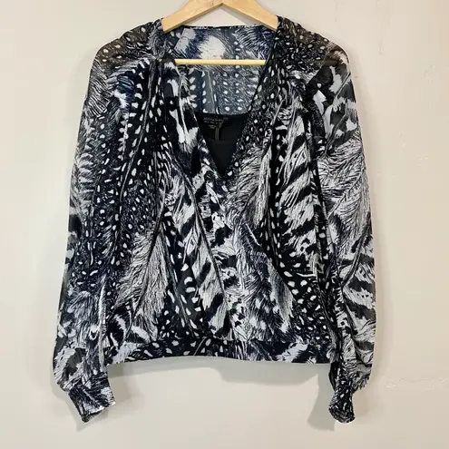 All Saints Women’s Fara Stretto Top Sheer Blouse w/ Tank Black & White Sz 0 NWT