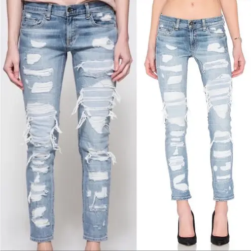 Rag and Bone  Dre Brigade Boyfriend Distressed Y2K Light Wash Jeans | 25 thumbnail 2