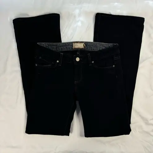 Paige  Jeans Women sz 28 Black Laurel Canyon Low Rise Boot Cut Stretch HEMMED Y2K