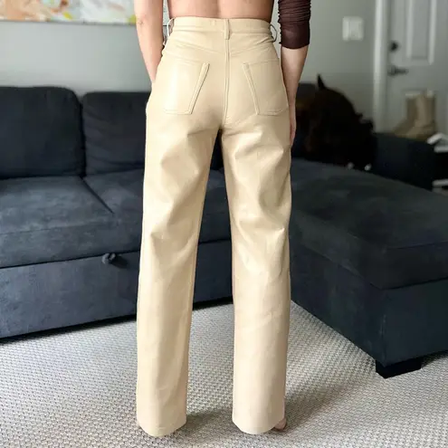 Wilfred Aritzia Melina Vegan Leather Straight Leg Pants