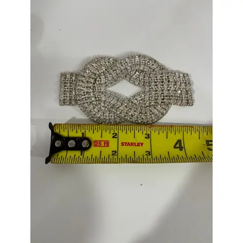Rhinestone Applique Embellishment Crystal Diamante Knot Silver Tone