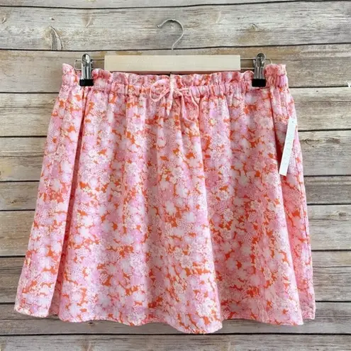 Abound  PaperBag floral mini Skirts size MEDIUM Coral Pink Bohemian Boho