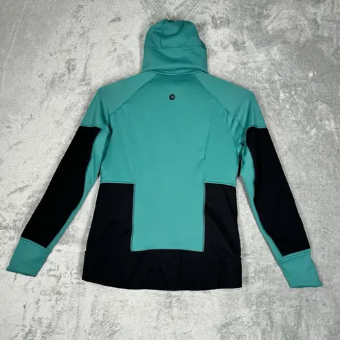 Marmot Shirt Womens Medium Green Black Dawn Hoodie Zip Up Jacket Casual Outdoors