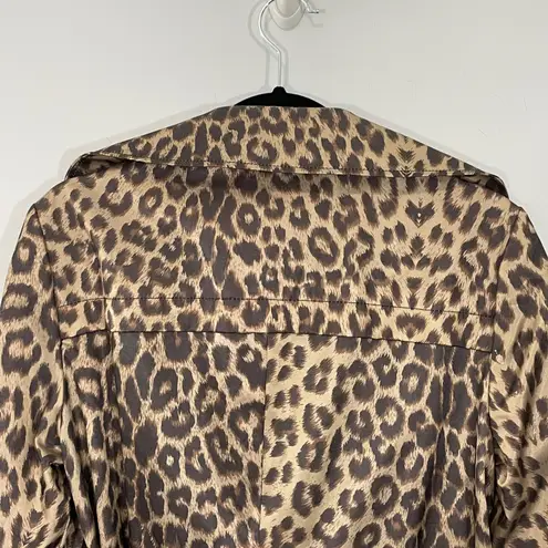 Preston & York Animal Print Belted Trench Coat Women's Size 8