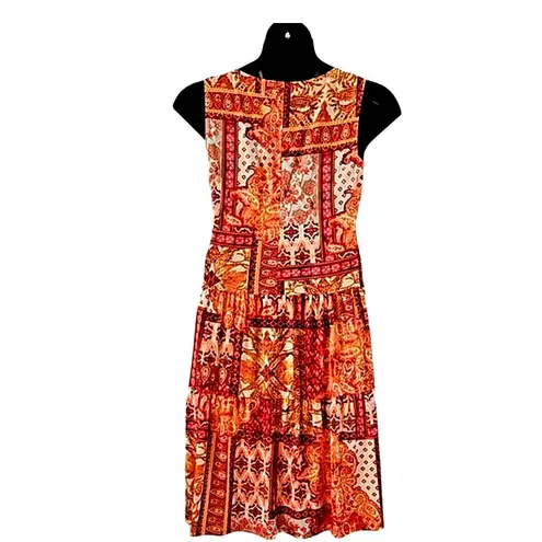 Connected Apparel Women’s Patch-Work Sleeveless Fit-&-Flare Sundress Size 8
