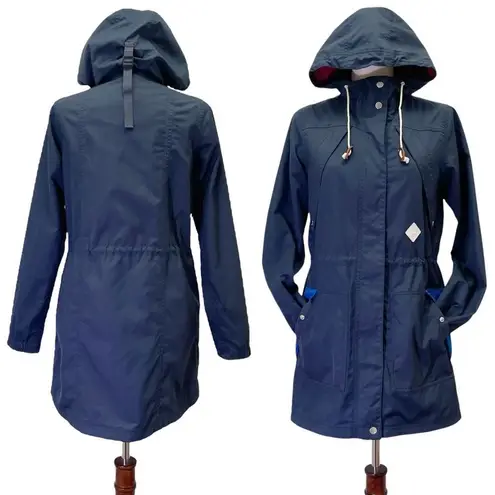 Burton DryRide Hooded Raincoat Windbreaker Navy Blue Size Small Anorak Jacket
