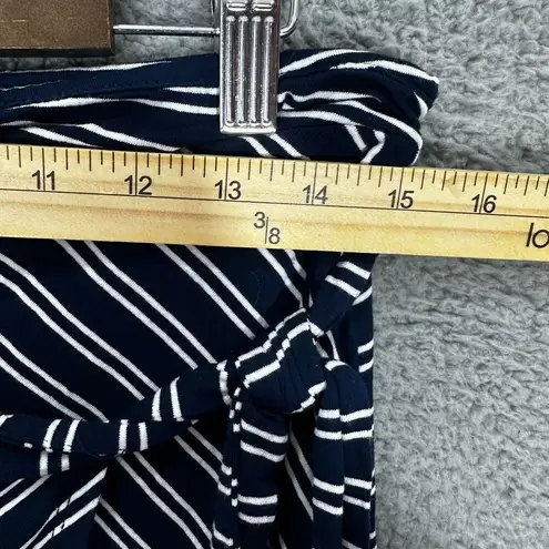Adrienne Vittadini Skirt Womens Large Blue Striped Tie Wrap Nautical Preppy Boho