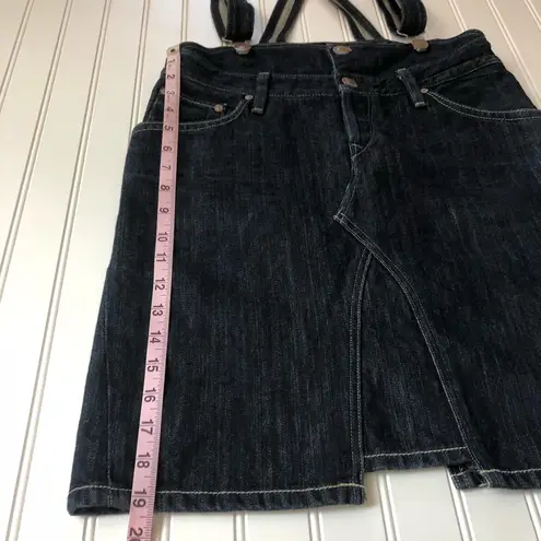 Levi’s Lady Style Blue Denim Suspender Skirt Size XS