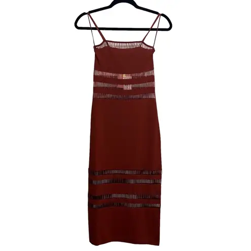 Cult Gaia NEW NWT Olitan Embellished Midi Dress In Tannin