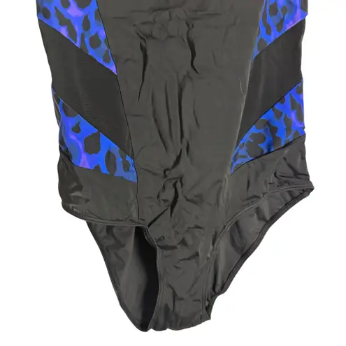 Avenue Tia Spliced Animal Print Black One Piece Swimsuit Plus Size 18