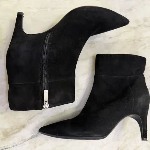 Aquatalia $475 Marabella Suede Bootie Black POINTY TOE STILETTO SOCK 8.5