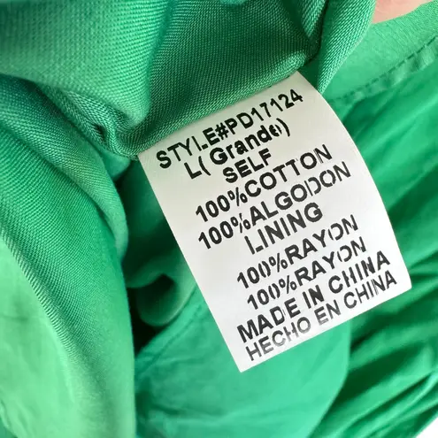 PaperMoon NWT Green Cotton Cutout Spaghetti Strap Pleated Mini Dress Size L