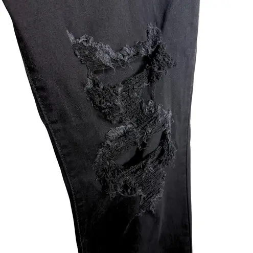 Judy Blue Distressed Boyfriend Jeans Size 13/31 Black Denim Relaxed Fit Stretchy