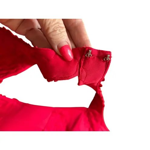 Betsy and Adam Red Rhinestone Halter Evening Gown Formal Dress - Size 4