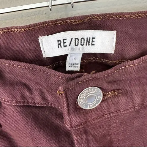 RE/DONE 70’s Ultra High Rise Stove Pipe Jeans - Washed Plum NEW 29