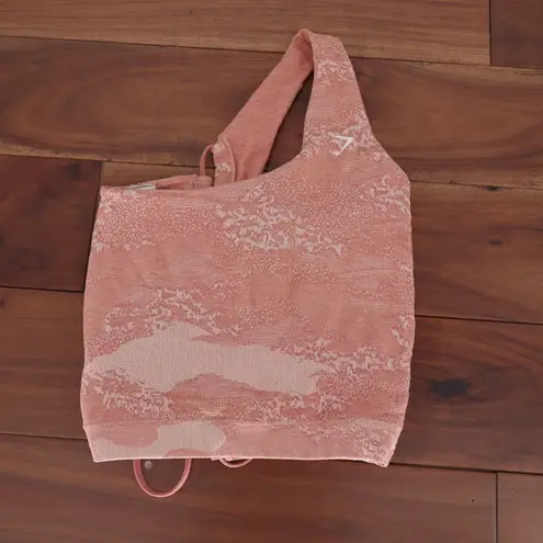 Gymshark  Seamless Camo Sports Bra Coral Pink Size S Workout Athleisure