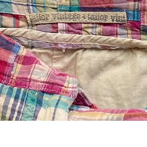 TAILOR VINTAGE Pink Patchwork Quilt Squares Mini Short Lined Skirt ~ Women's 4