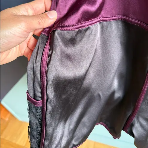 NWT Kiki de Montparnasse Silk Charmeuse Muse Romper, Size XS, Bordeaux Purple