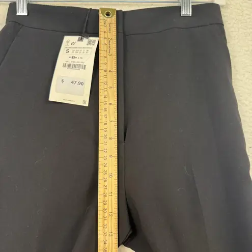 ZARA  Pants Womens Small Black Wide Leg Cropped High Rise Dressy NWT Work