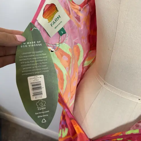 Farm Rio NEW  Tropical Print Midi Maxi Dress Cutout Sleeveless Size Small $225