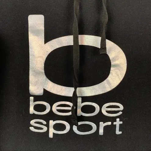 Bebe  Sport Hooded Pullover Sweatshirt Black Small‎