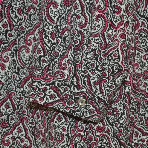 Catherines Red Black Print 3/4 Sleeve Blouse Top Size 2X 22/24W Half Zip Tunic - Image 6