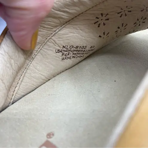 Alegria Klover Fawn Cream Adjustable Leather Slip-On Sandal Mules Size 40 9.5/10