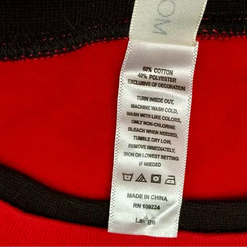 Merry Christmas Tree Embroidered Appliqué Santa Bears Women Sz L Red Sweatshirt Size L