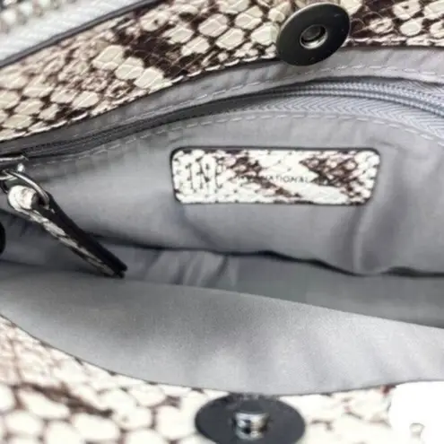 INC International Concepts Emmory Python Print Crossbody Purse Black