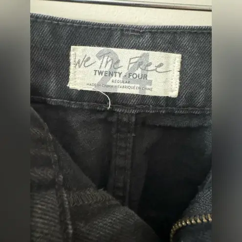 Free People  | Jade Black Ash Denim Belted High Rise Mini Skirt | Size 24