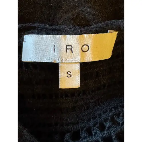 IRO Shirt Women Small Black Knit Cashmere Blend Cut Out Back Tank Top Whimsigoth