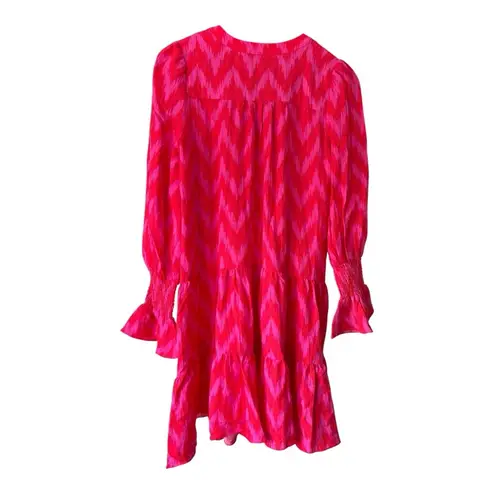 Tuckernuck Pomander Place Hot Pink Ikat Kenzo Dress Women’s Size XS Tiered