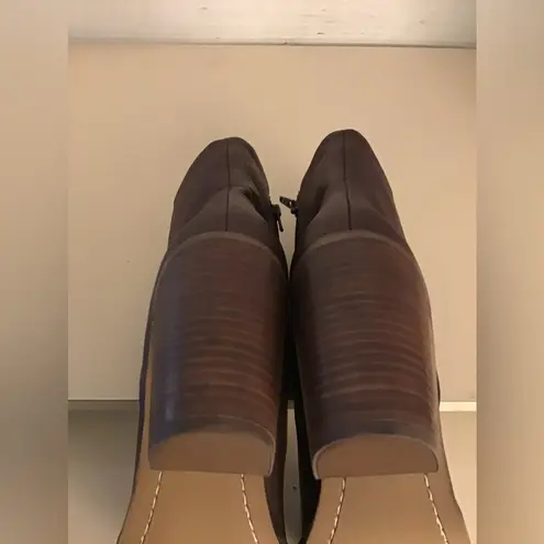 Seychelles women brown leather heel boots US 10