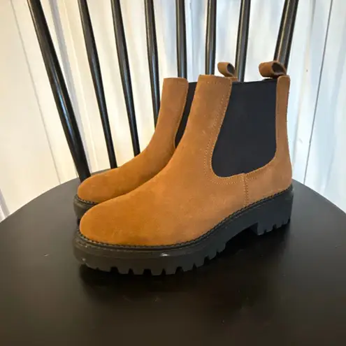 Caslon water repellant chestnut suede Chelsea boot 6
