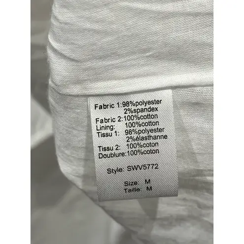 Elan Women's Dress Knit Tank Top White Tiered Maxi Dress Size M Medium