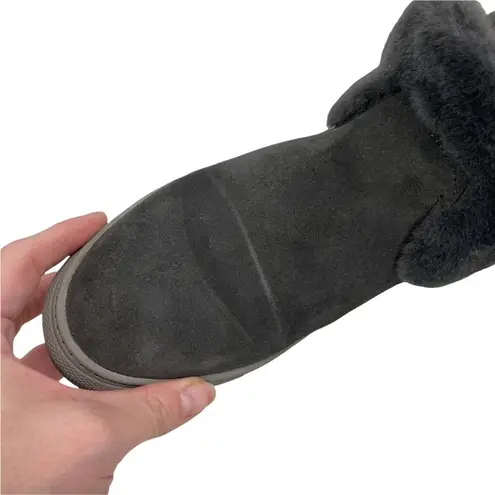 COUGAR Womens Duffy Faux Fur Trim Waterproof Gray Suede Ankle Sneakers Bootie 7