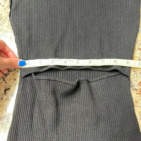 Wilfred Aritzia Free Knit Cut Out Mini Ribbed Dress Black Knit Women’s Small