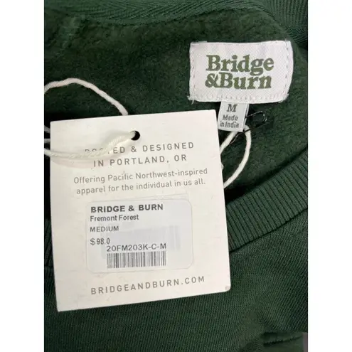 Bridge & Burn Fremont Sweatshirt Forest Green Organic Cotton NWT Size Medium