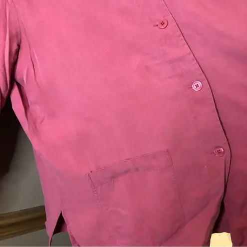 Coldwater Creek 100% Silk Button Front Blouse Red Large