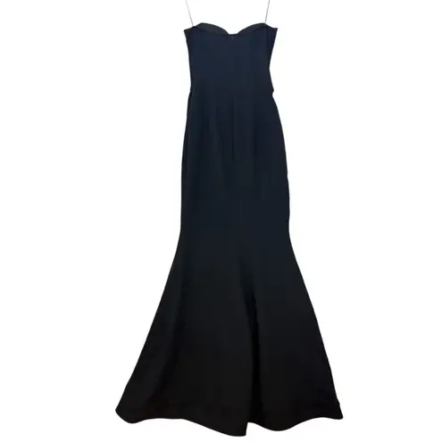 HELSI $550 Black 3D applique Gisele Strapless Formal Gown XS