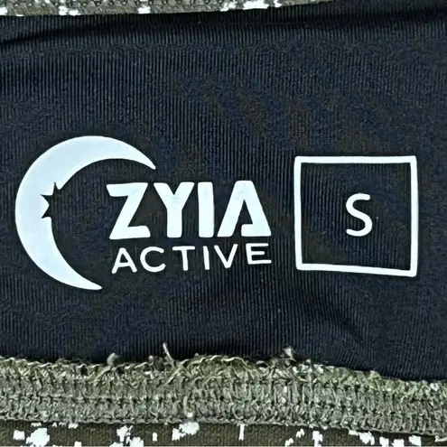 Zyia Size Small Active Olive Green & White Sports Top Bra