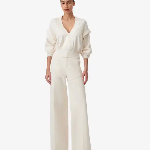 IRO PARIS Elegant Cream V-Neck Sweater